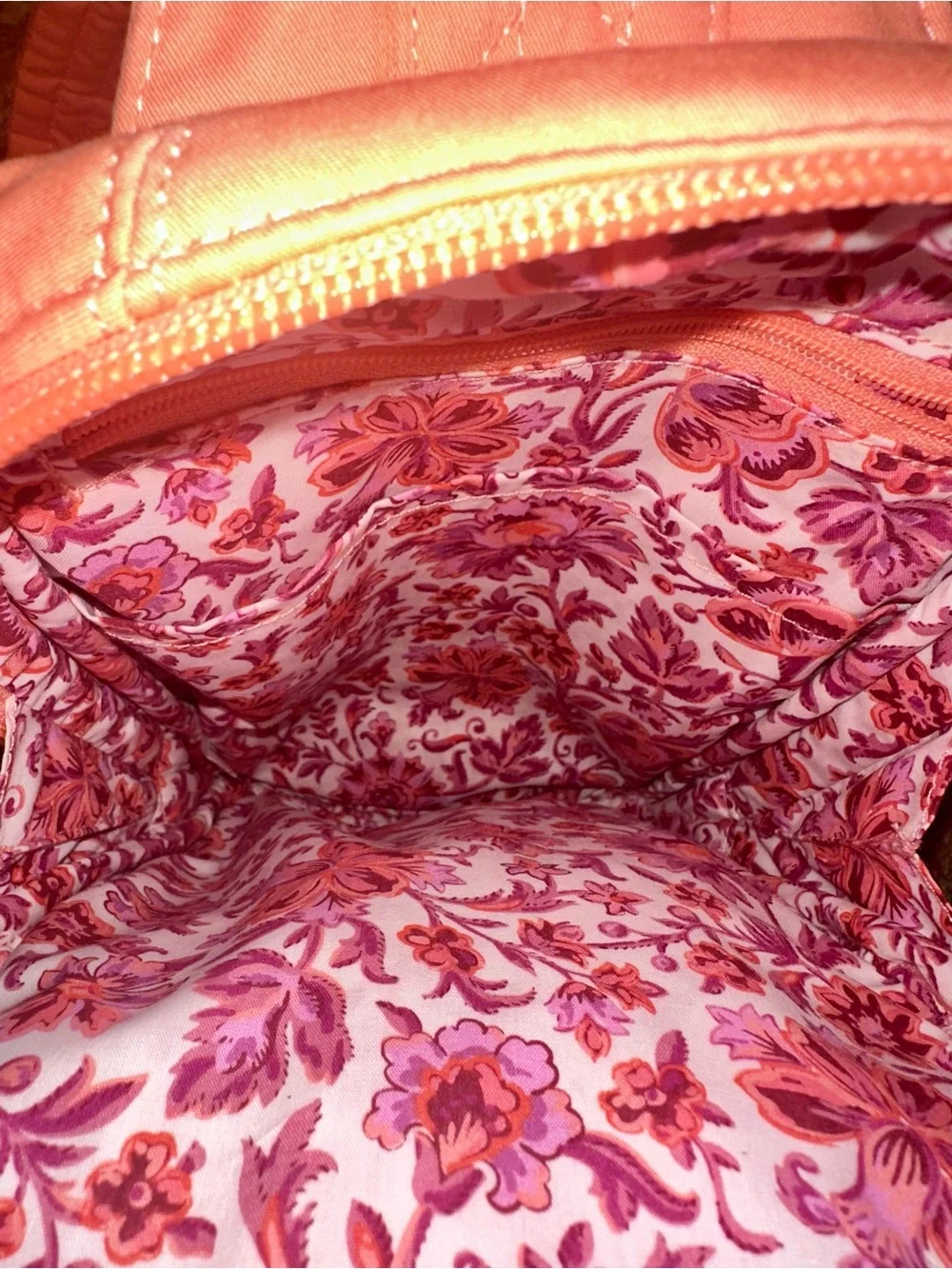 Vera Bradley Peach Crossbody Satchel with Adjustable Strap